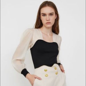 J.ING Black Puff Sleeve Blouse